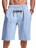 Men's Solid Color Casual Drawstring Beach Shorts