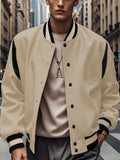 Men's Stand Collar Single-Breasted Baseball Jacket