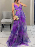 Women's Summer Mesh Spaghetti Strappy Full Length Dress