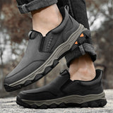 Men's Faux Leather Casual Slip-On Cozy Loafers Anti-Slip Flat Shoes