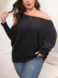 Female Autumn Winter Bat Sleeve Off-shoulder Knitted Sweaters