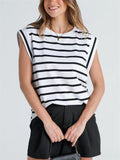 Female Casual Oversized Round Neck Sleeveless Shirt