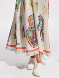 Female Cute Cartoon Star Flower Print Spaghetti Strap A-Line Dress