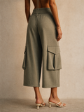 Women High Waist Baggy Streetwear Cargo Shorts Wide Leg