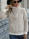 Women's Autumn Solid Color Soft Pit Stripe Lapel Long Sleeve Coats