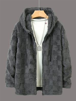 Unisex Autumn Street Solid Color Zip Up Long Sleeve Hooded Coats