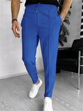 Men's Casual Solid Color Drawstring Waffle Pants