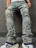 Stylish Ripped Raw Trim Stretchy Jeans for Men