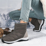 Autumn Winter Thickened Fur-lined Women's Mid-calf Snow Boots