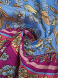 Bohemian Off Shoulder Puff Sleeve Print Beach Dress for Lady