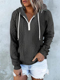 Daily Wear Twisted Texture Zipper Hoodies for Women