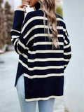 Stylish Turtleneck Striped Knitwear Sweater for Ladies