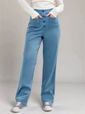 ‌Women's Casual High Waist Wide Leg Front Buttons Pants‌