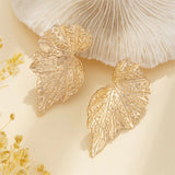 Luxury Vintage Maple Leaf Piercing Earrings for Lady