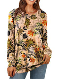Women's Casual Autumn 3D Digital Printing Round Neck Long-sleeved Shirts