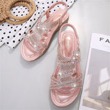 Women's Floral Rhinestone Flat Gorgeous Summer Sandals