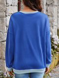 Women's Casual Contrast Color Long Sleeve Sweatshirts