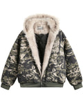 ‌Men's Winter Warm Camouflage Hoodie Parka Coat with Faux Fur Collar‌