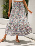 Women's Leisure Blooming Floral Print Boho Skirt