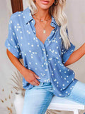 Five-pointed Star Print Casual Blouses for Ladies