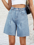 Summer Trendy Waist Adjustable Denim Shorts for Women