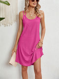 Women's Candy Color U Neck Sleeveless Hollow Out Sundress