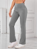 Women's Casual Solid Color High Waist Flared Pants