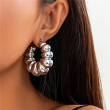 Vintage Exaggerated Bubble Hoop Earrings for Lady