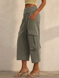 Women High Waist Baggy Streetwear Cargo Shorts Wide Leg