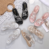 Women's Floral Rhinestone Flat Gorgeous Summer Sandals