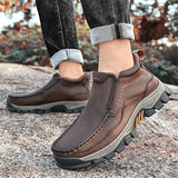 Men's PU Leather Outdoor Comfortable Non-Slip Casual High-Top Boots