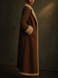 Womens Brown Penny Lane Faux Shearling Suede Winter Maxi Coats