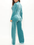 ‌Womens Autumn Sexy Single Breasted Velvet Casual Blazer Suit Set‌