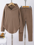 Women's Autumn Loose Fit Cozy Drop Shoulder Hoodie and Pants Set