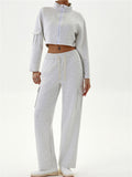 Women's Casual Sporty Cargo Jogger Set Cropped Zip Up Sweatsuit