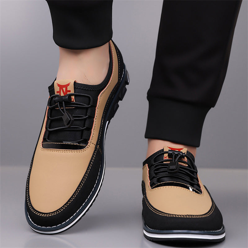 Men's Casual Contrast Color Lace Up Slip-ons Flats Shoes