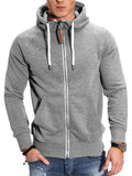 Men's Trendy Contrast Color Splicing Zipper Hoodies
