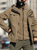 Men's Autumn 2-in-1 Sporty Pockets Hooded Outdoor Jackets with Lining