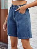 Summer Trendy Waist Adjustable Denim Shorts for Women