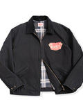 Men's Retro Contrast Color Lapel Long Sleeve Zip Up Jacket Coats