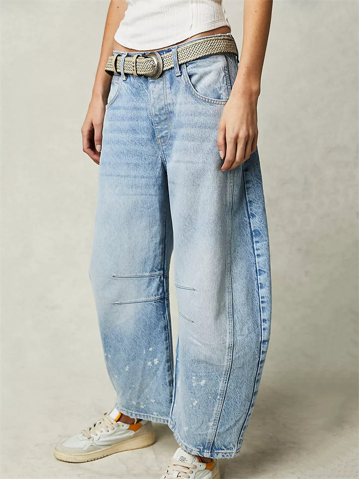 Women's Loose Fitting Low Rise Barrel Jeans