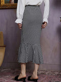 Women's Elegant High Waist Print Fishtail Bodycon Skirt