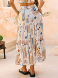 Women's Holiday Style Print Pockets A-Line Beach Skirts