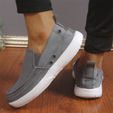 Men's Casual Canvas Contrast Color Slip-Ons Flats Shoes
