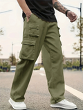 Men's Loose Streetwear Retro Cargo Pants with Multiple Pockets