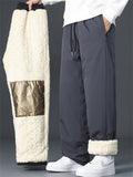 Men's Winter Warm Thermal Lined Loose Fit Casual Straight  Pants