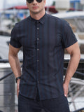 Men's Stylish Plus Size Button Up Striped Shirts