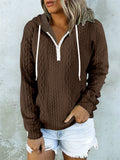 Daily Wear Twisted Texture Zipper Hoodies for Women