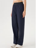 Women's Contrast Waistband Quick Dry Casual Loose Fit Pants