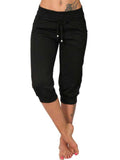 Female Mid-Rise Drawstring All Match Cropped Pants